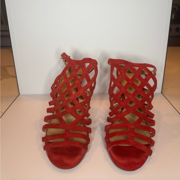 Authentic Michael Kors Vibrant Red Strappy Sandals - Picture 4 of 6